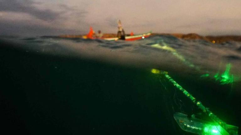 Los pescadores artesanales de las localidades iqueñas de Tambo de Mora y San Andrés colocan luces cada 10 metros en las redes.