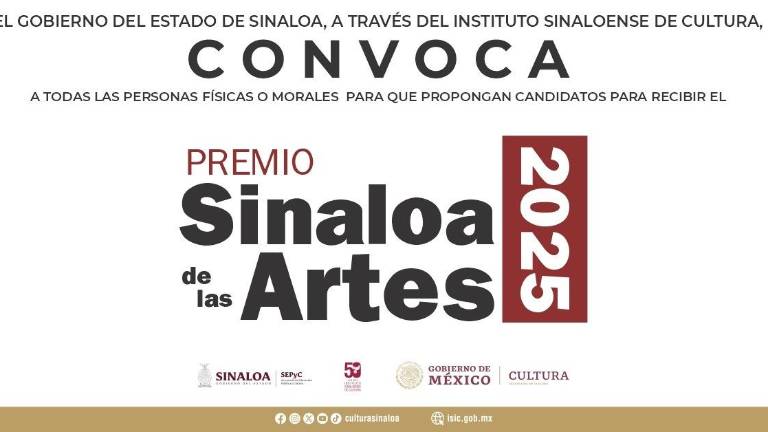 La convocatoria al Premio Sinaloa de las Artes ya está abierta.