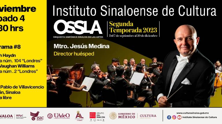 El maestro Jesús Medina dirigirá el octavo programa de la Segunda Temporada 2023 de la OSSLA.