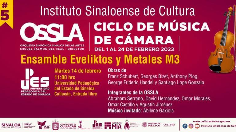 Sigue adelante la Primera Temporada de Música de Cámara de la OSSLA.