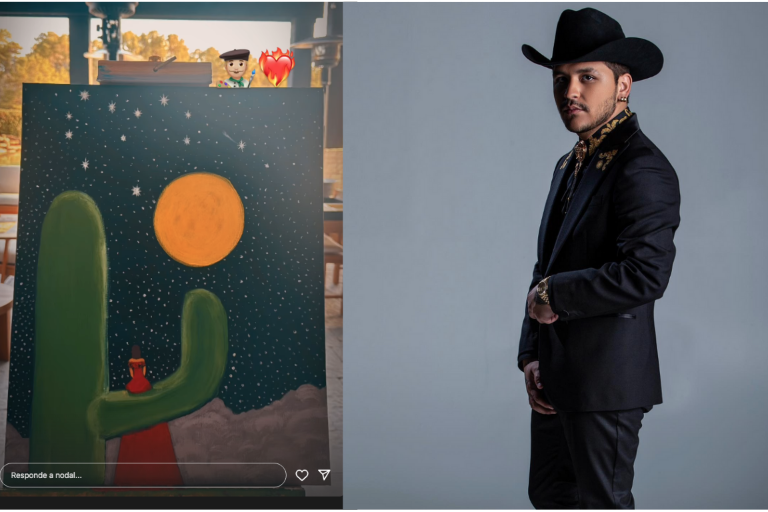 Muestra Nodal su lado artístico con una pintura inspirada en Ángela Aguilar
