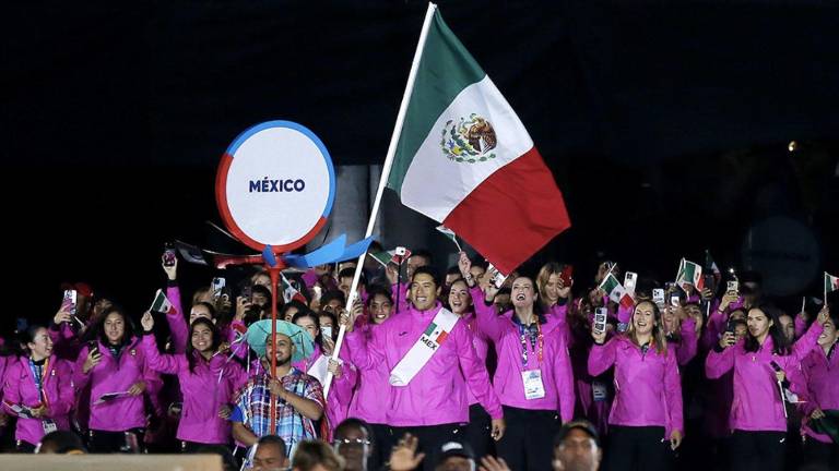 El desfile de la delegación mexicana en la ceremonia de clausura.