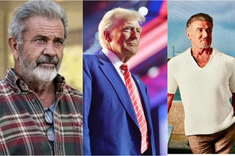 Busca Trump rescatar Hollywood junto a Sylvester Stallone y Mel Gibson