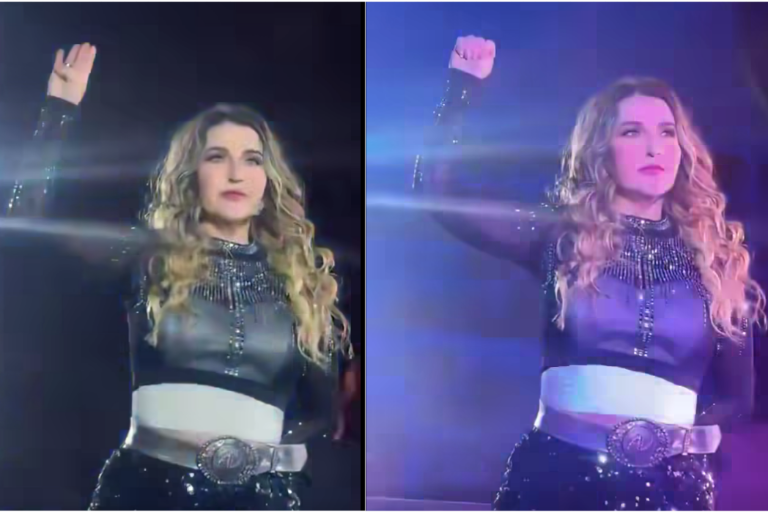Realiza Alicia Villarreal la señal de auxilio en pleno concierto