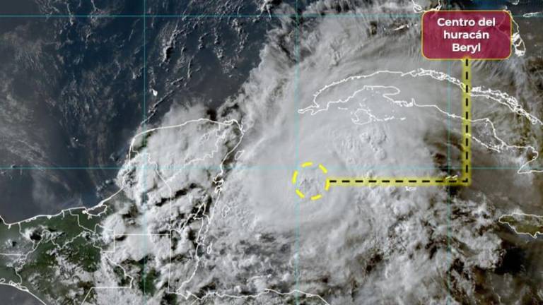 El huracán Beryl, actualmente de categoría 3, se aproxima a la Península de Yucatán. Autoridades instan a la población a tomar precauciones