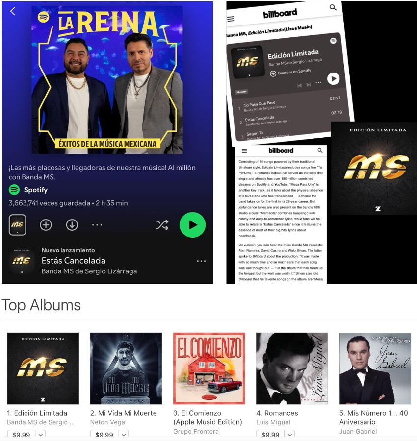 $!Banda MS entre las más destacadas y solicitadas en las diversas plataformas de música.