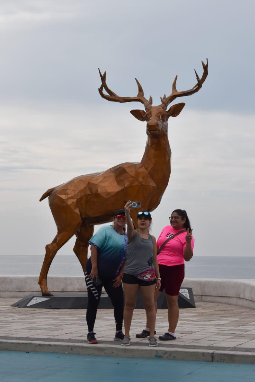 $!Atrae venado en el malecón de Mazatlán a turistas y locales