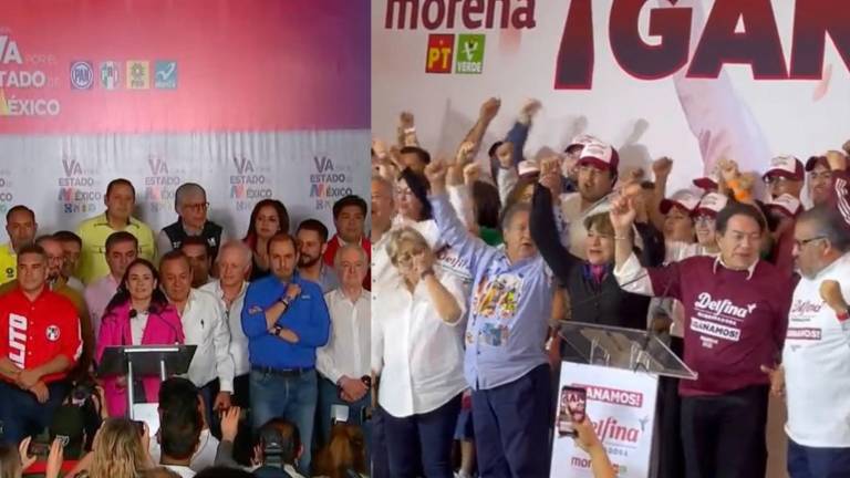 En el Estado de México, las candidatas Alejandra del Moral y Delfina Gómez se dijeron ganadoras cada una por su lado, de la Gubernatura.