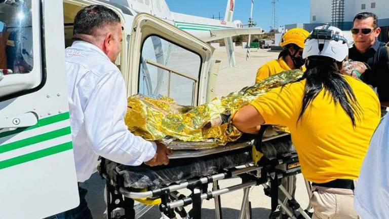 Osías Pérez Moreno resultó con lesiones al combatir el incendio en la sierra de concordia y fue trasladado a Mazatlán.