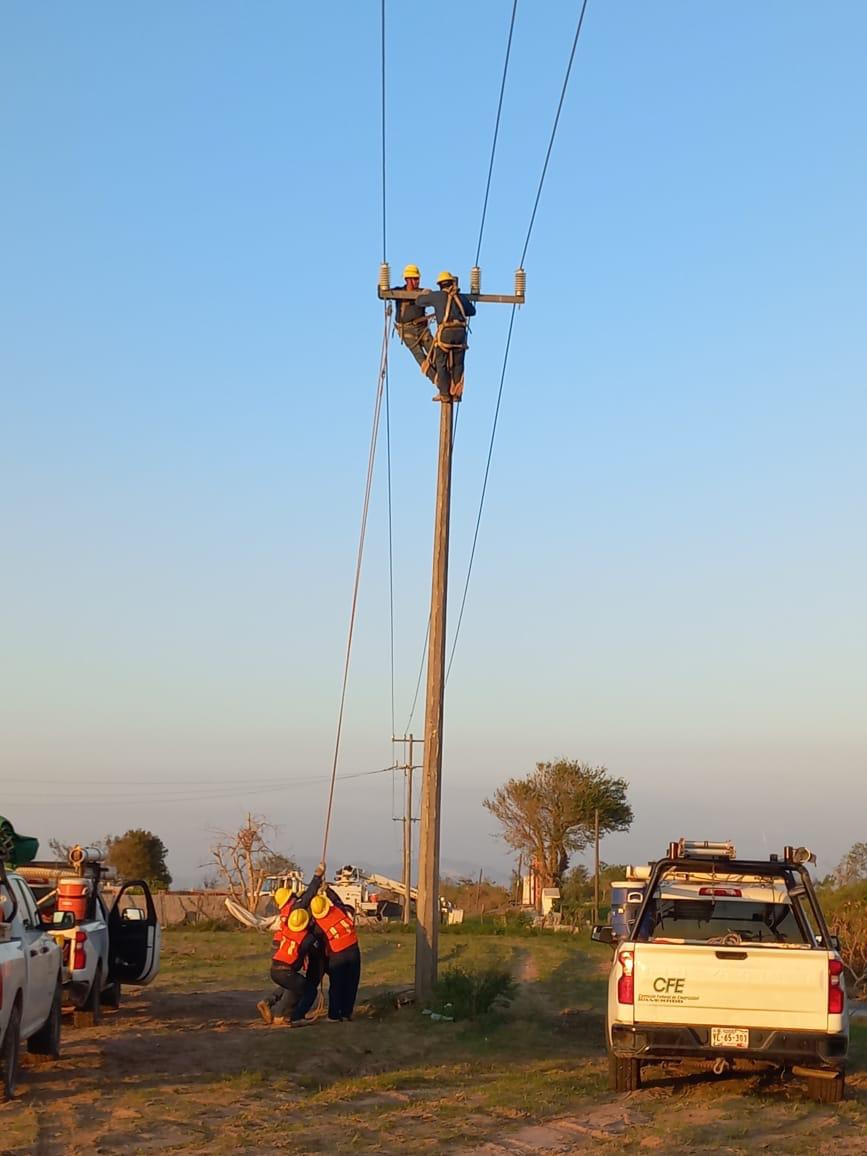 $!Restablece CFE al 100% el servicio eléctrico afectado por el huracán Roslyn
