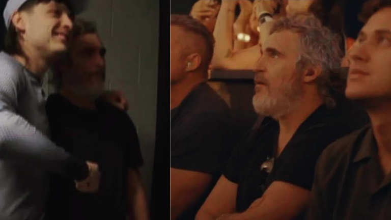 El actor y ganador del Óscar se hace presente en el concierto del Doble P en Los Ángeles.