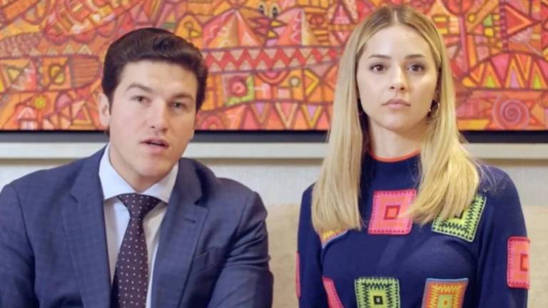 Samuel García y su esposa Mariana Rodríguez Cantú anunciando el inicio de la precampaña presidencial en Movimiento Ciudadano.