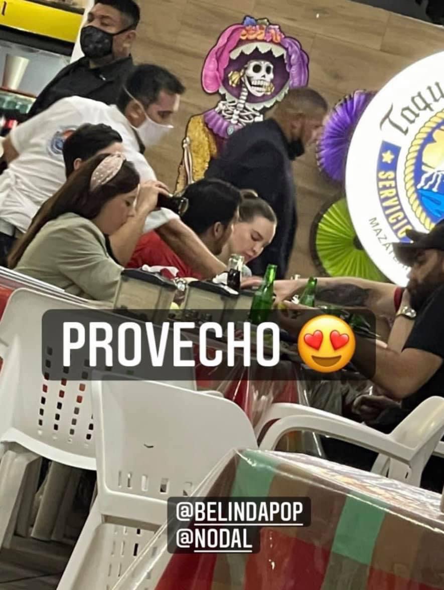 $!Christian Nodal y Belinda se fueron a comer tacos luego del concierto.