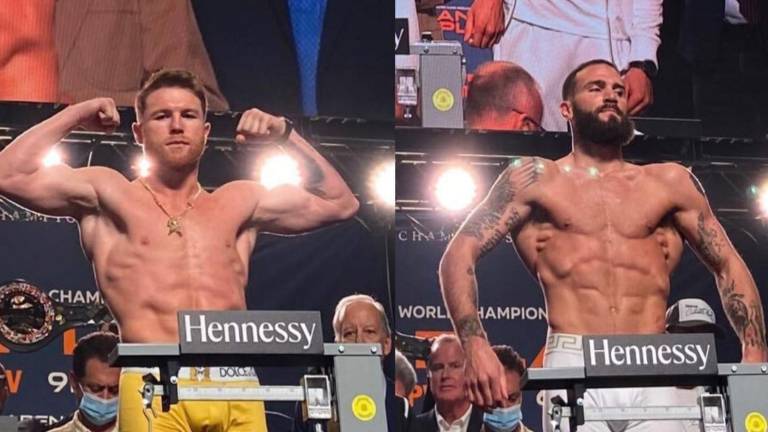 Saúl Álvarez y Caleb Plant cumplen con la romana.