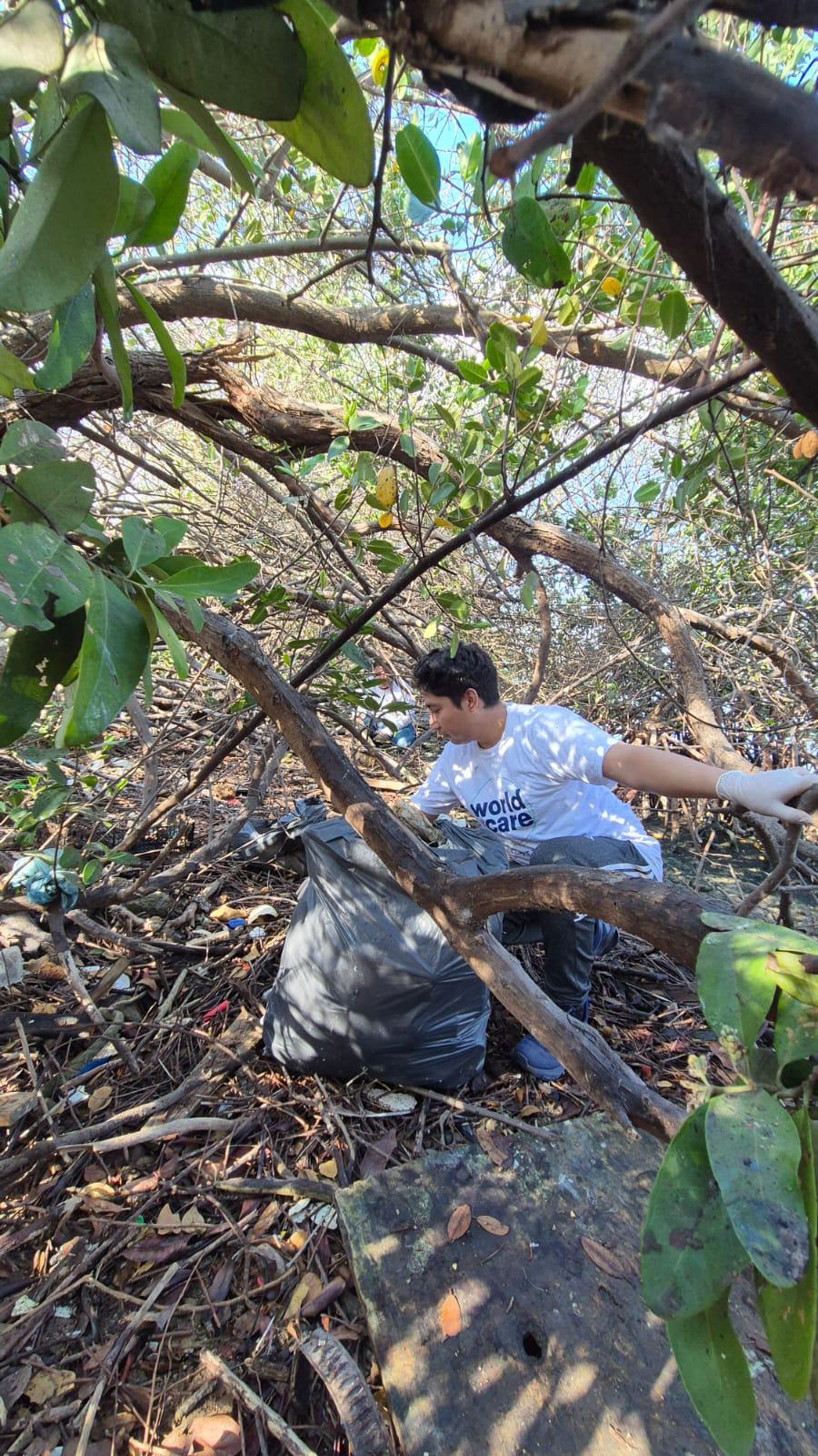 $!Limpian otra vez los manglares en Mazatlán; retiran 700 kilos de desechos sólidos