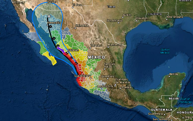 Decretan peligro máximo para Sinaloa por acercamiento del huracán Nora