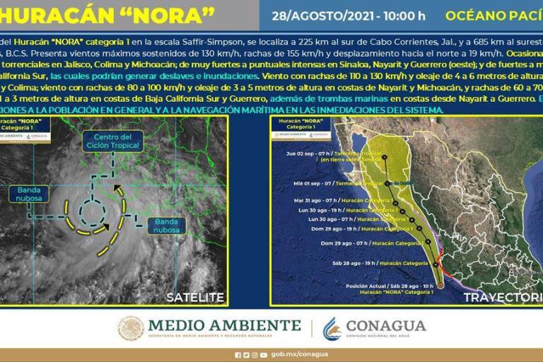 ‘Nora’ se convierte en huracán; Sinaloa está en su ruta