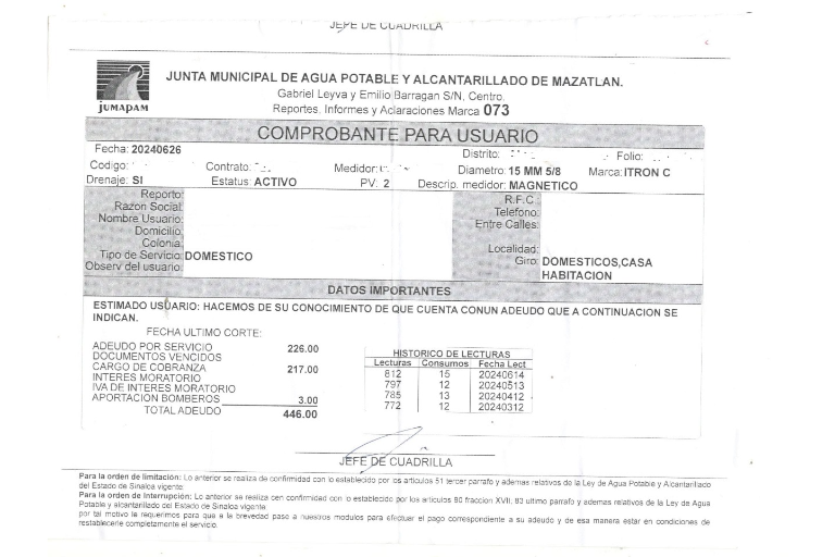 Genera inconformidad cobro de multa de Jumapam por adeudo de dos meses