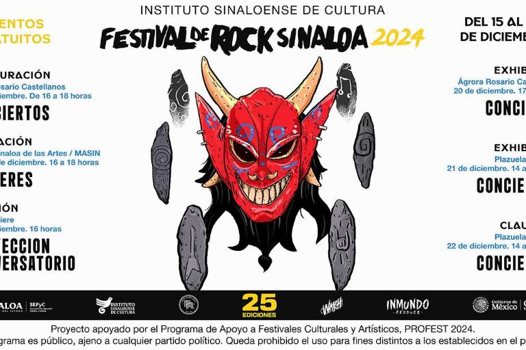 Este domingo 15 inicia el Festival de Rock Sinaloa 2024