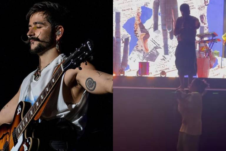 Evaluna Montaner e Índigo bailan en concierto de Camilo