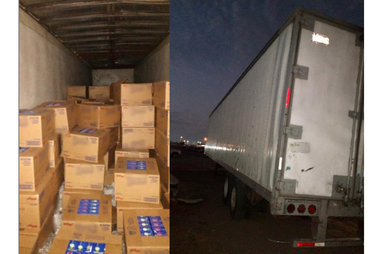 Localizan en Culiacán caja de tráiler robado con cartones de cereal