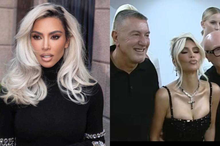 Kim Kardashian sorprende en el desfile de Dolce &amp; Gabbana
