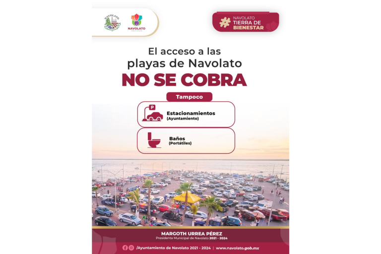 Ingreso a playas de Altata, estacionamientos y baños portátiles no se cobran