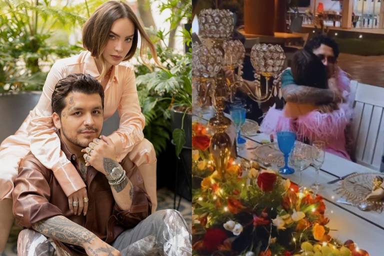 Belinda y Christian Nodal celebran el 2022 en lujosa fiesta