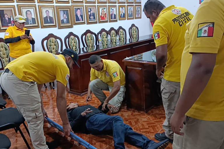Realizan Simulacro Nacional en Ayuntamiento de Escuinapa