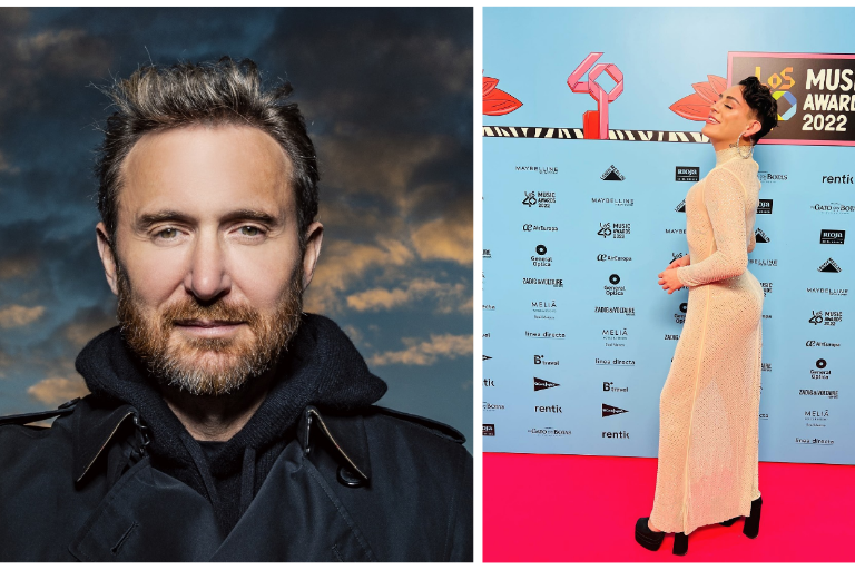 Evita David Guetta tener contacto con Kunno en los 40 Music Awards
