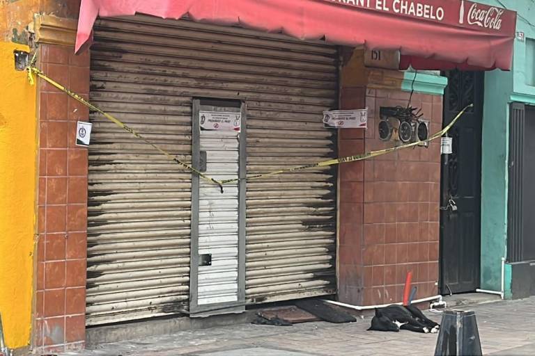 Perrito espera a su dueño afuera de local baleado en el Centro de Culiacán