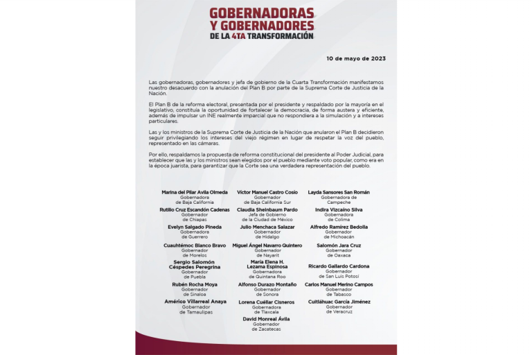 Respaldan 22 gobernadores que ministros sean elegidos por voto popular