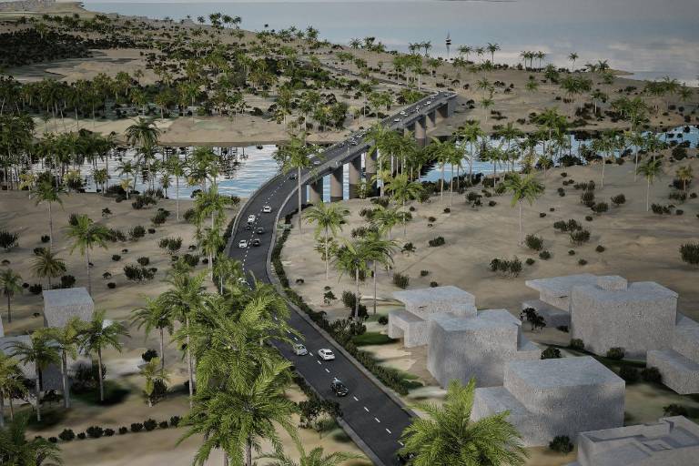 Colocan primera piedra de puente que unirá las playas de Las Glorias, Boca del Río y Bellavista, en Guasave