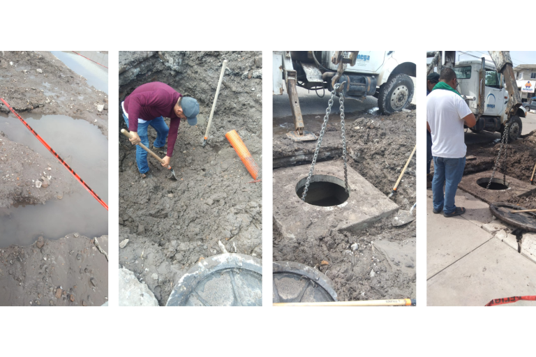 Construcción rompe tubería y deja sin agua a escuinapenses
