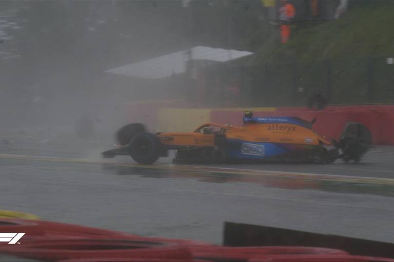 VIDEO: Duro accidente de Lando Norris en la clasificación del GP de Bélgica; está fuera de peligro