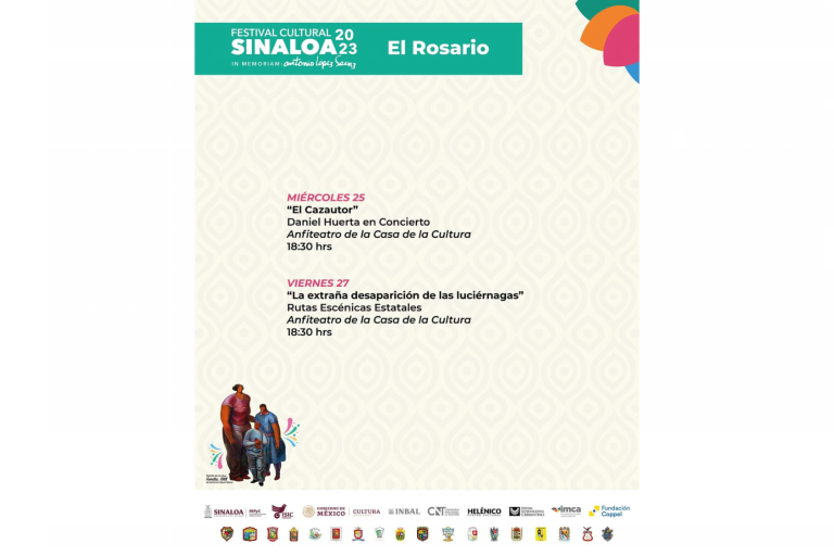 En Rosario habrá solo dos eventos del Festival Cultural Sinaloa