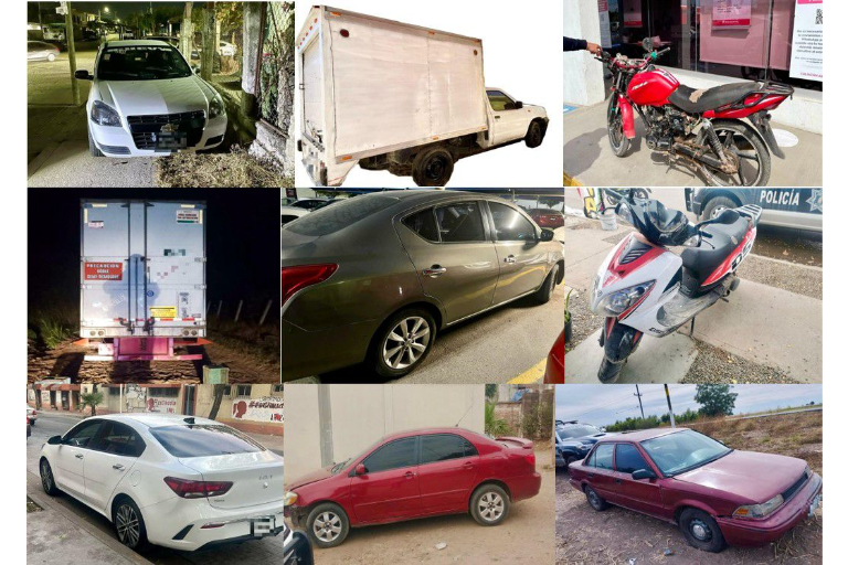 Aseguran 8 vehículos con reporte de robo en Culiacán