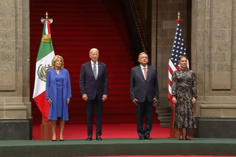 AMLO recibe a Joe Biden en el Palacio Nacional