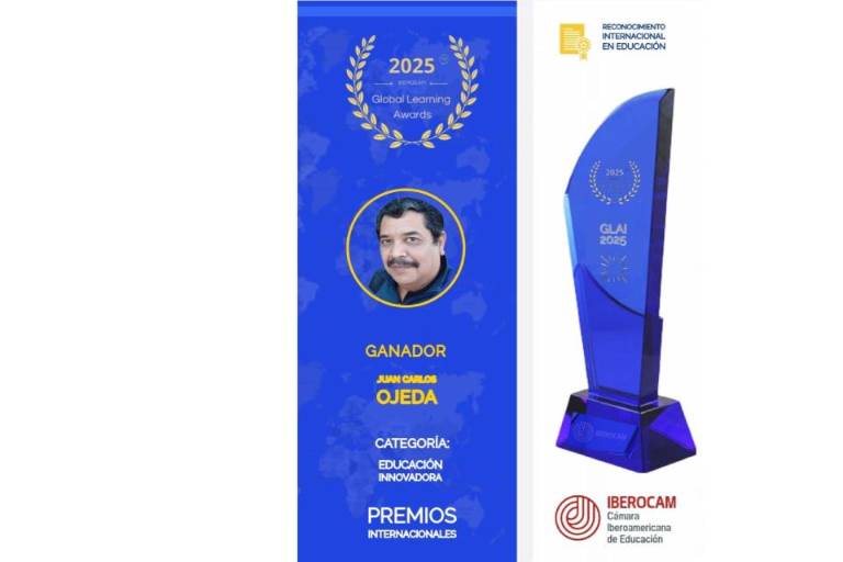 Juan Carlos Ojeda, uno de los profesores de Mazatlán reconocidos con el Global Learning Awards 2025.