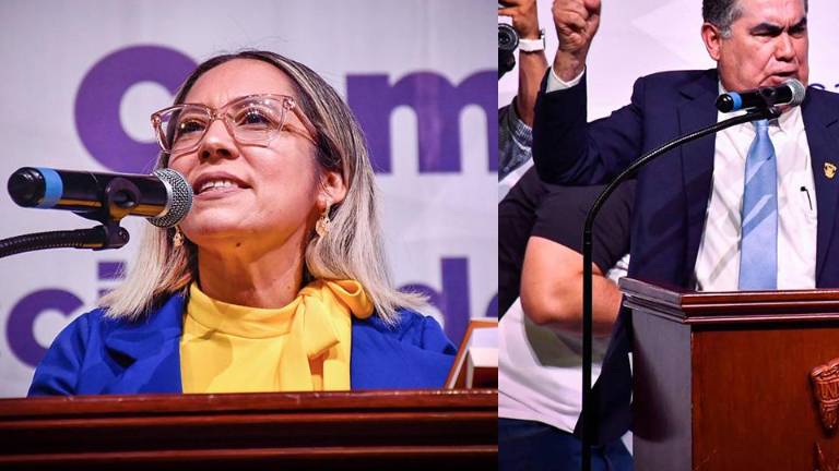 Denise Díaz Quiñónez y Jesús Madueña Molina tuvieron su última comparecencia en la Torre Académica de la UAS en Culiacán.