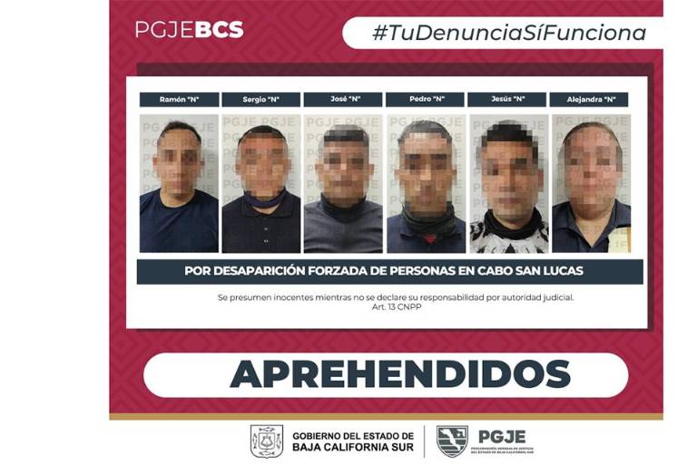 Detienen a seis policías municipales de Los Cabos por presunta desaparición forzada de dos jóvenes