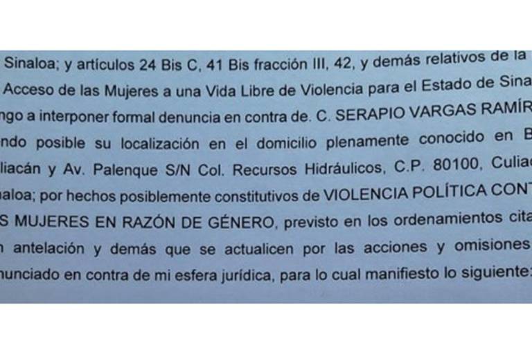 Diputada denuncia a Serapio Vargas por violencia política