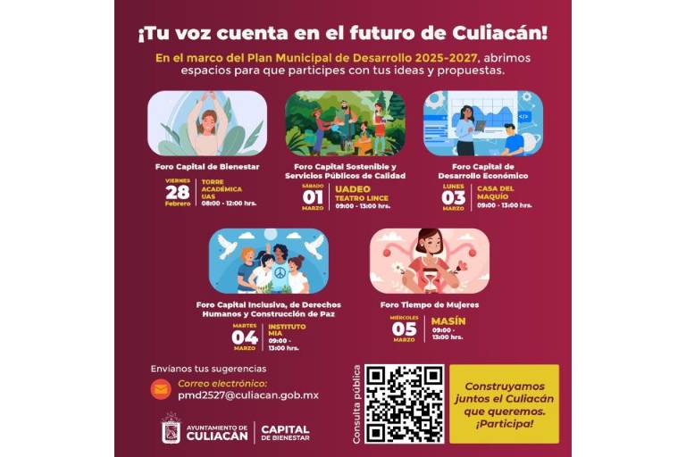Invitan a exponer ideas de solución a problemáticas de Culiacán para construir Plan Municipal de Desarrollo
