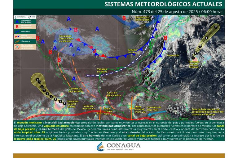 Se forma la tormenta tropical Juliette en el Océano Pacífico, lejos de las costas