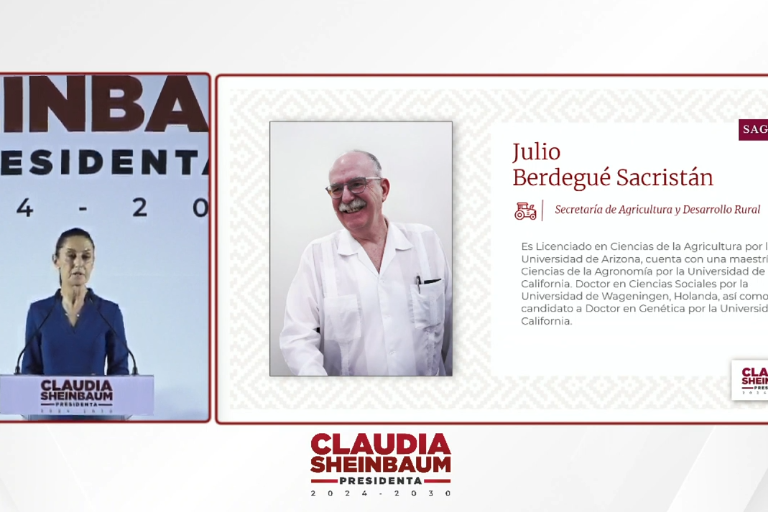 Claudia Sheinbaum nombra al sinaloense Julio Berdegué Sacristán como próximo Secretario de Agricultura