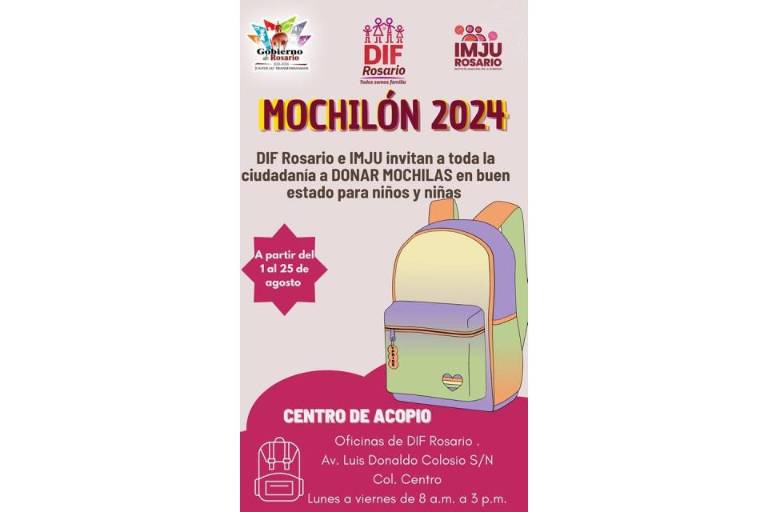 Convoca DIF Rosario a participar en el Mochilón
