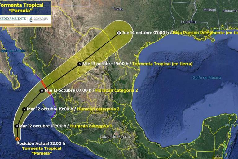 ‘Pamela’ termina este lunes como tormenta tropical; tocaría tierra cerca de Mazatlán