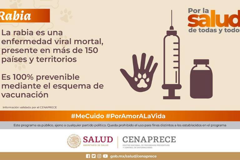 Emiten aviso epidemiológico por casos de rabia en México