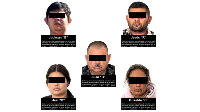 Jael “B”, Griselda “C”, Jesús “R”, Jocksan “B” y Juan “B” fueron detenidos en Escuinapa el día 28 de diciembre.