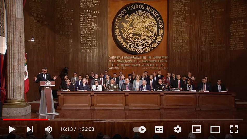 $!AMLO desplaza a Santiago Creel y Norma Piña en aniversario de la Constitución